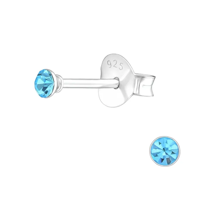 3 mm oorbellen in zilver - Little Ones