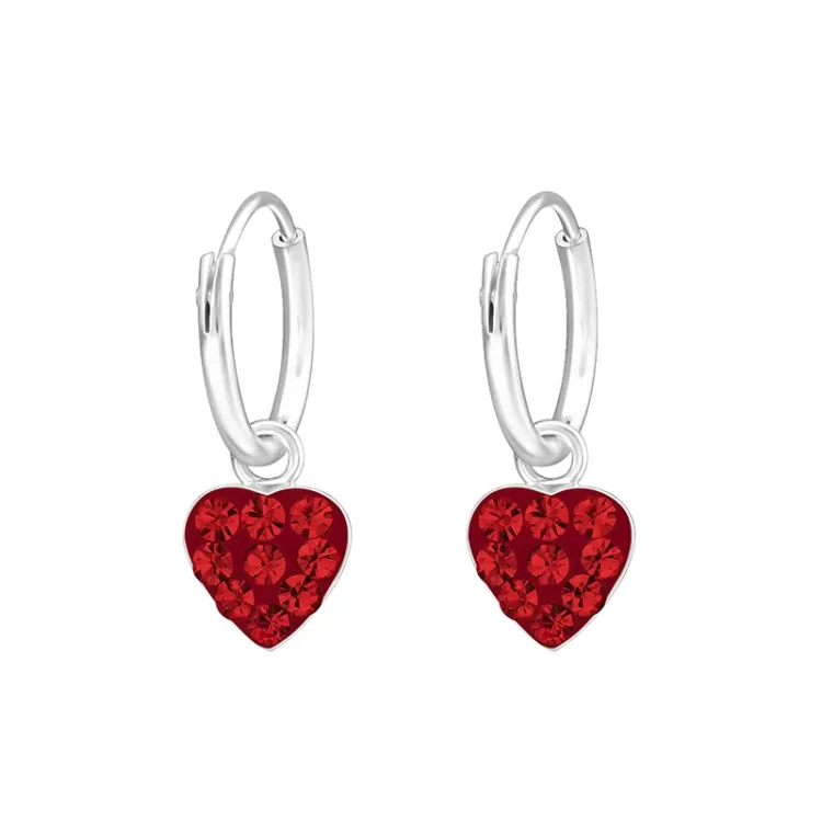 12 mm hart creool in zilver - Little Ones