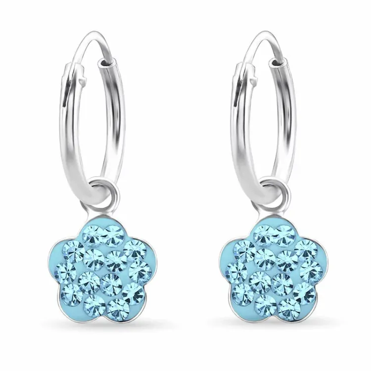 12 mm bloem creool in zilver - Little Ones