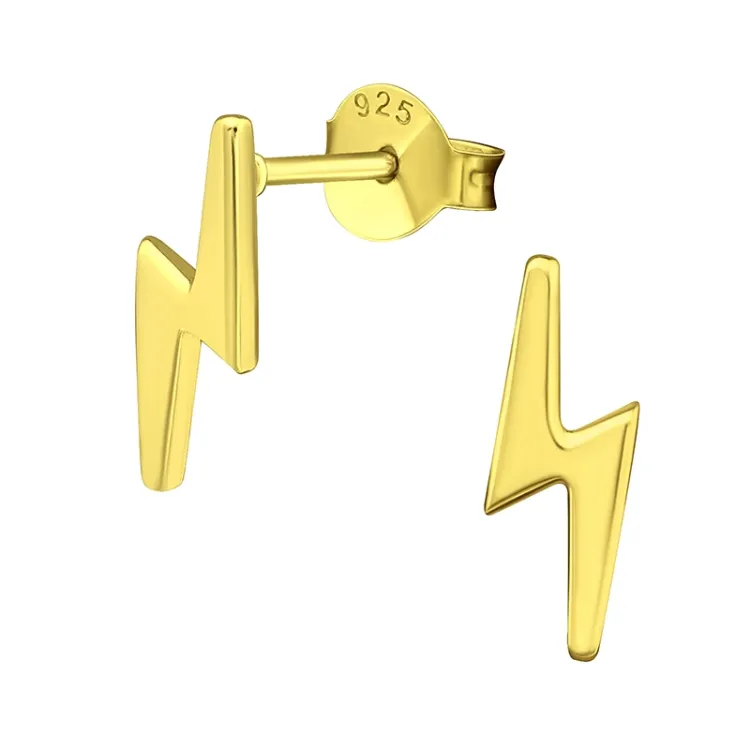 bliksem oorbellen in verguld sterlingzilver - Little Ones