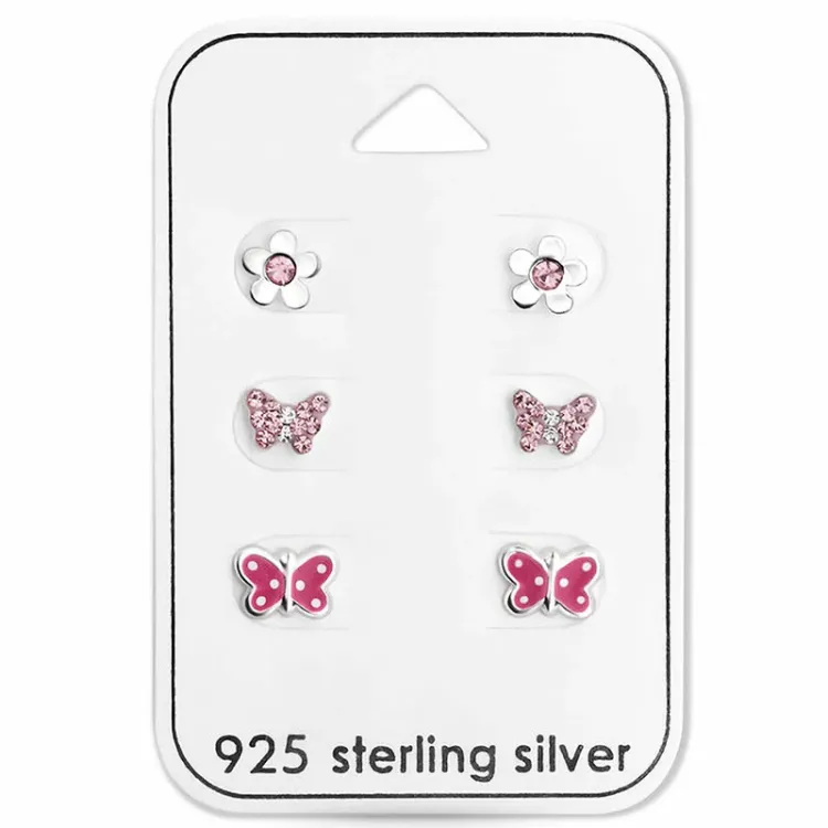vlinder oorbellen in zilver - Little Ones