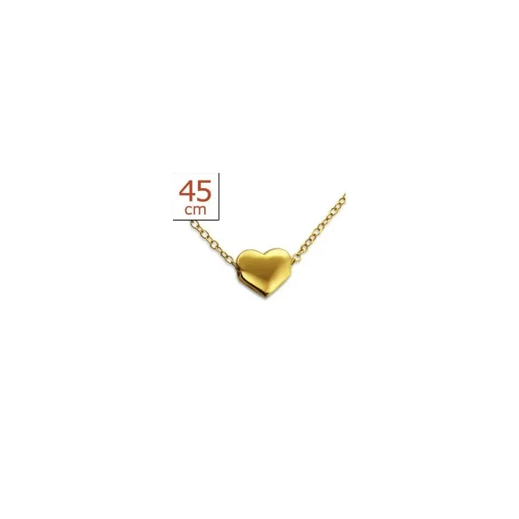 Hart ketting in verguld sterlingzilver met hanger in verguld sterlingzilver