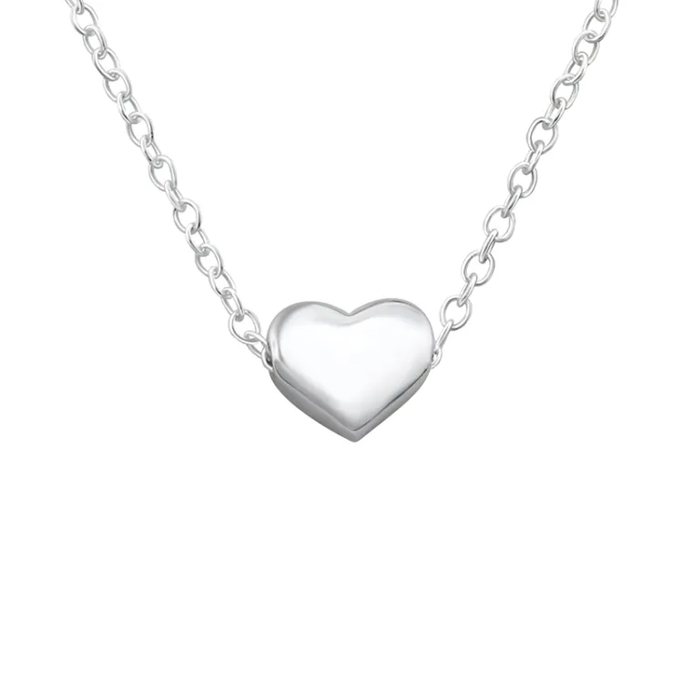 hart ketting in zilver met hanger in zilver - Little Ones