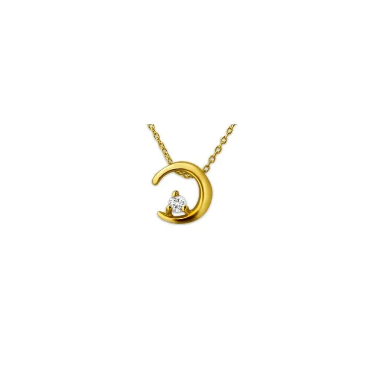 Maan ketting in verguld sterlingzilver met hanger in verguld sterlingzilver