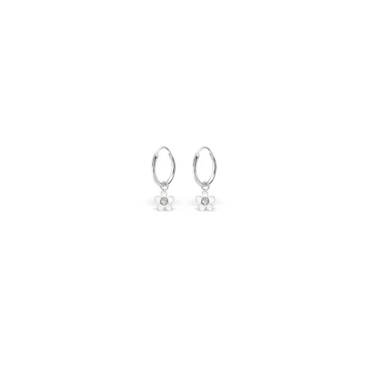 12 mm bloem creool in zilver