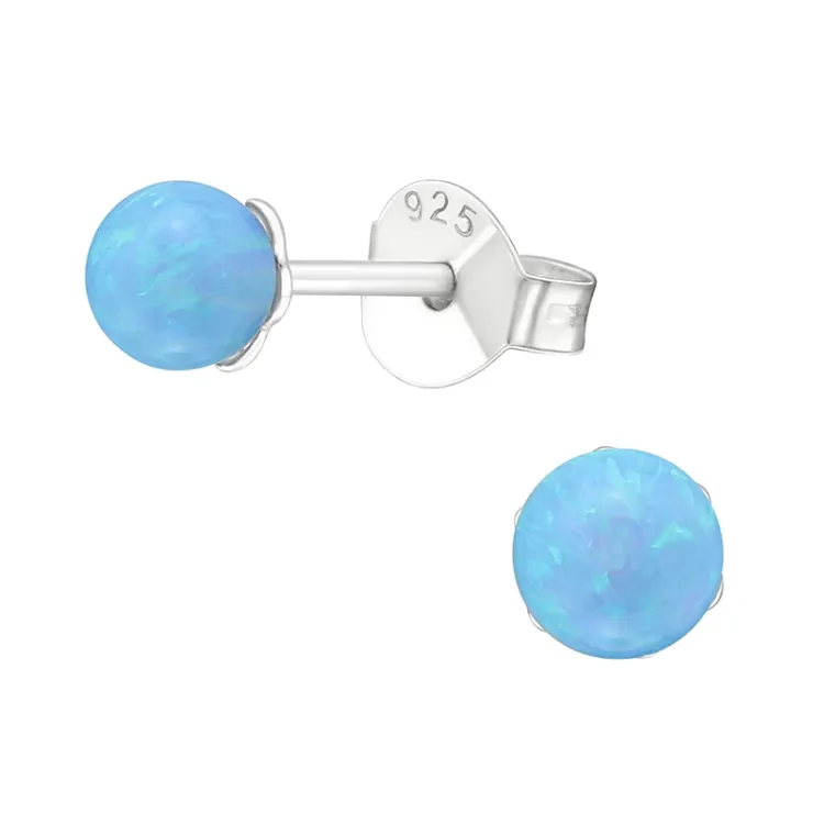4 mm bolletje oorbellen in zilver - Little Ones