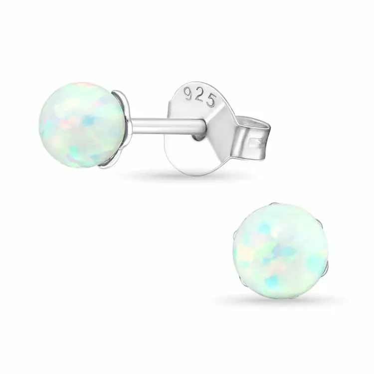 4 mm oorbellen in zilver - Little Ones