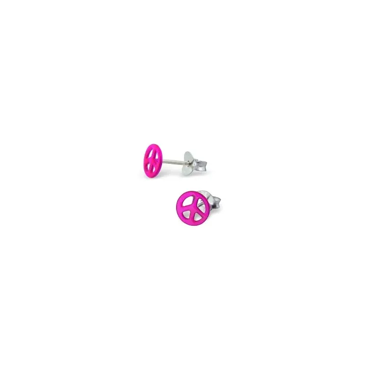 Peace oorbellen in zilver