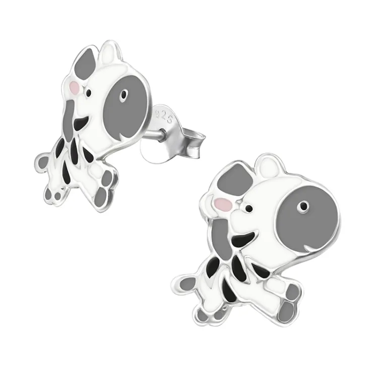 Zebra oorbellen in zilver