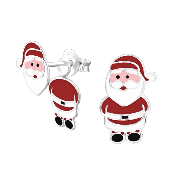 kerstman oorbellen in zilver - Little Ones