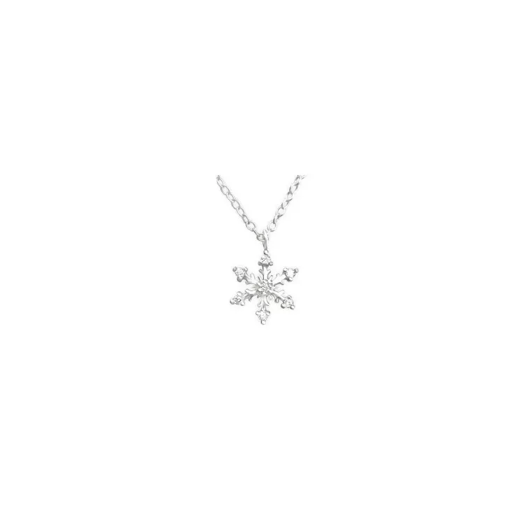 Sneeuwvlokken ketting met hanger in zilver met hanger in zilver