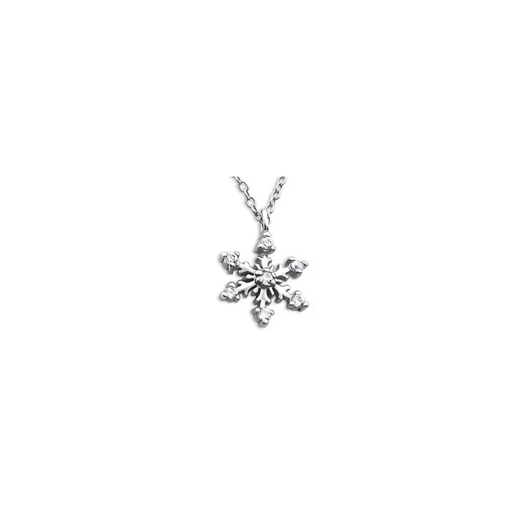Sneeuwvlokken ketting in zilver met hanger in zilver