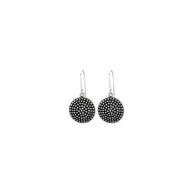 Rond oorbellen in geoxideerd sterlingzilver