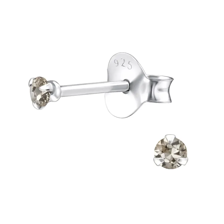klein grijs oorsteker in zilver - Little Ones