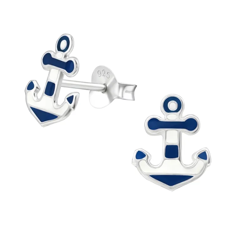 anker oorbellen in zilver - Little Ones