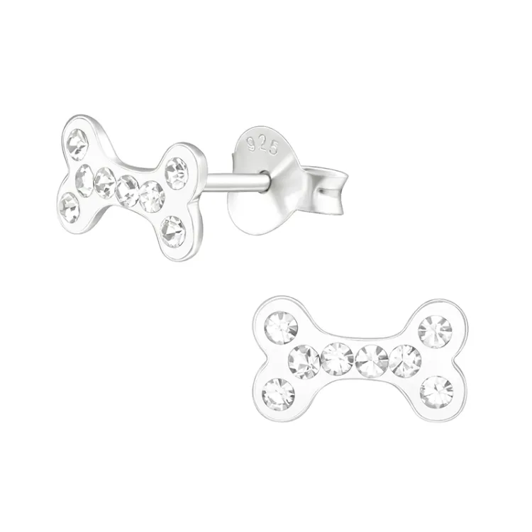 hondenbotten oorbellen in zilver - Little Ones