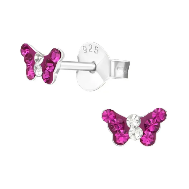 vlinder oorbellen voor kinderen in zilver - Little Ones