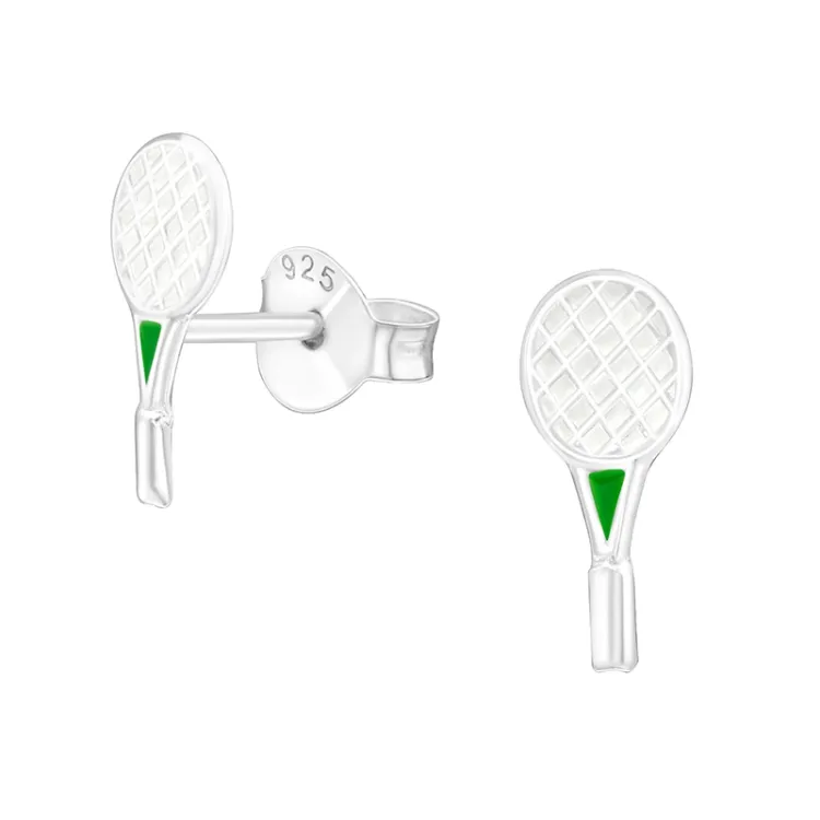 racket oorbellen in zilver - Little Ones