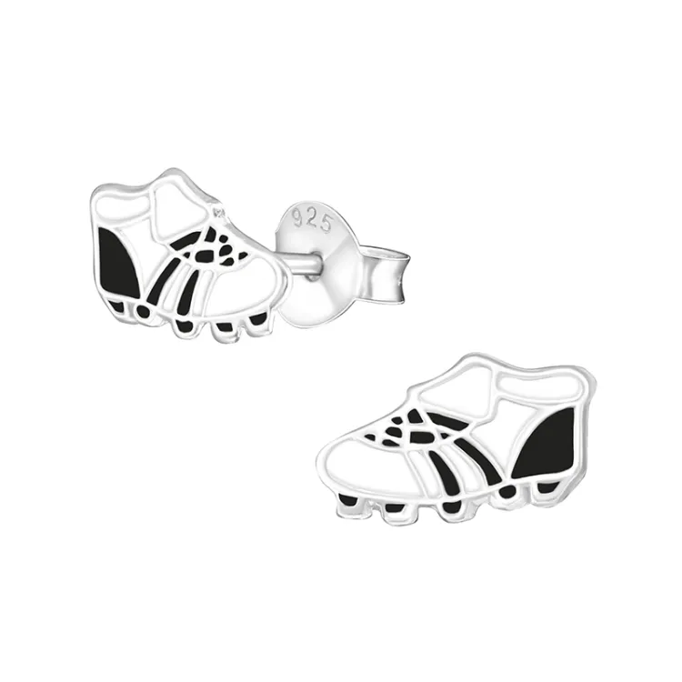 voetbalschoen oorbellen in zilver - Little Ones