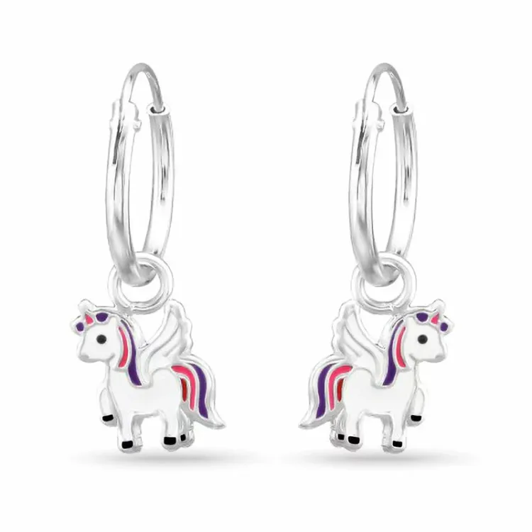 12 mm paarden creool in zilver - Little Ones