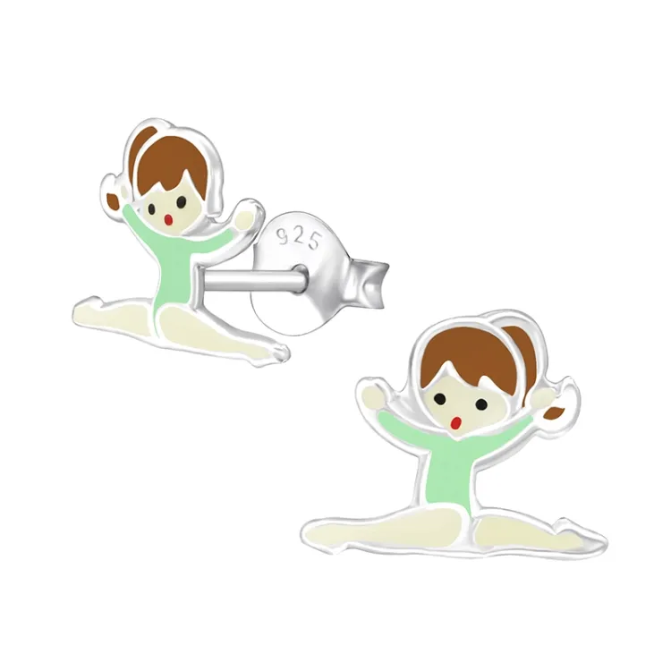 gymnast oorsteker in zilver - Little Ones