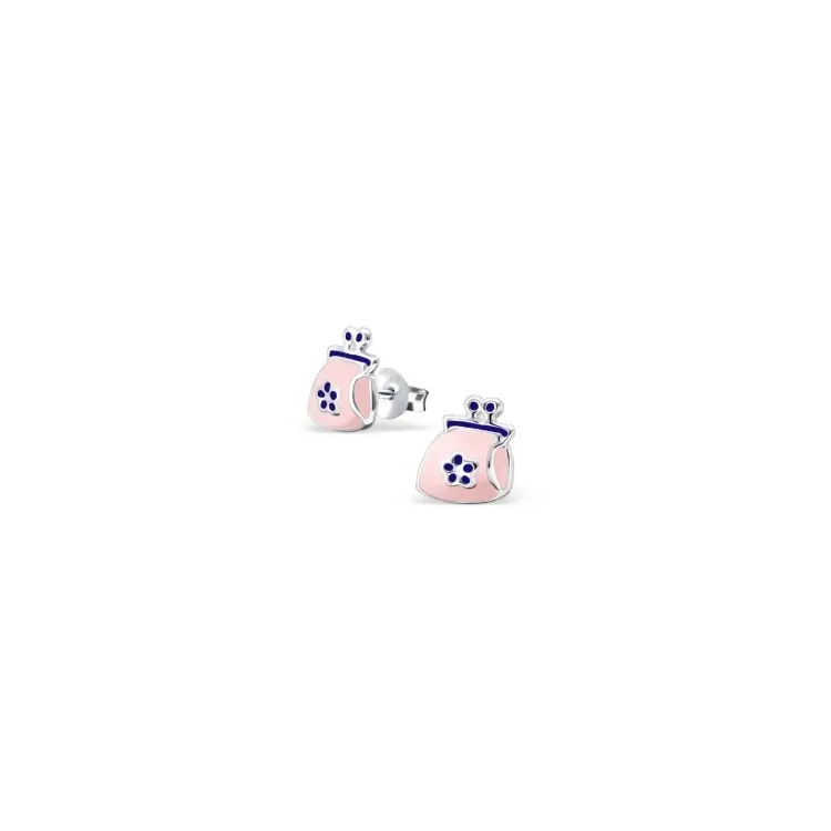 roze kinder oorbellen in zilver