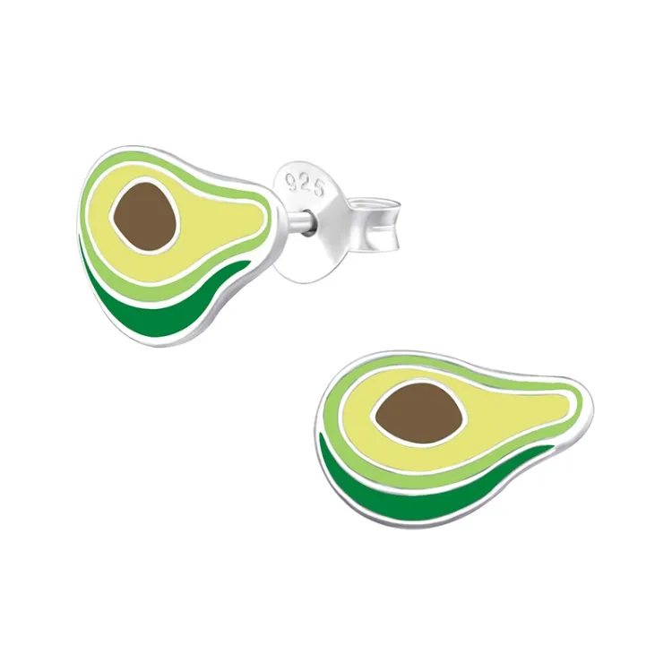 groene kinder oorbellen in zilver - Little Ones