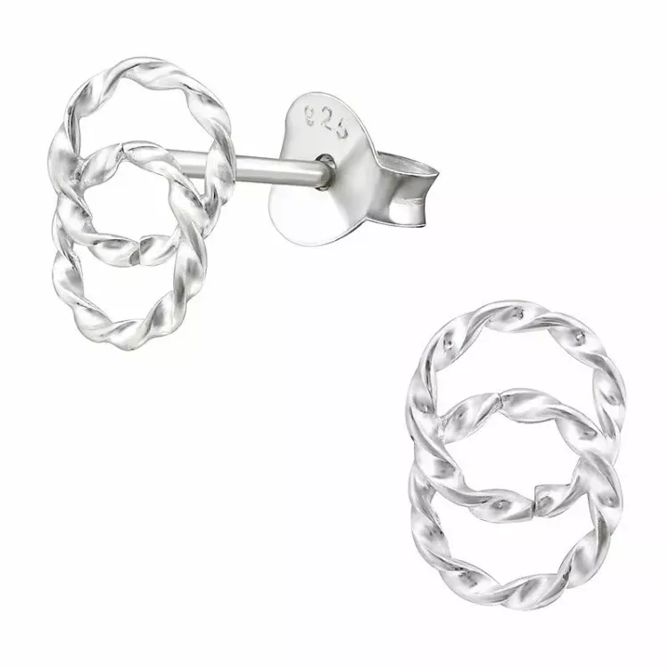 rond oorbellen in zilver