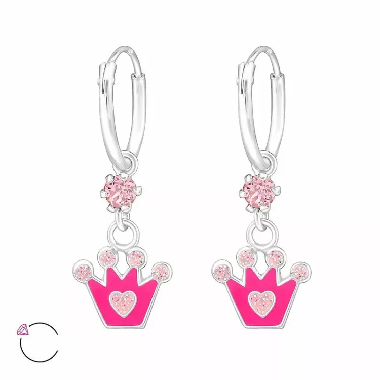 10 mm kroon creooloorbellen in zilver - Little Ones