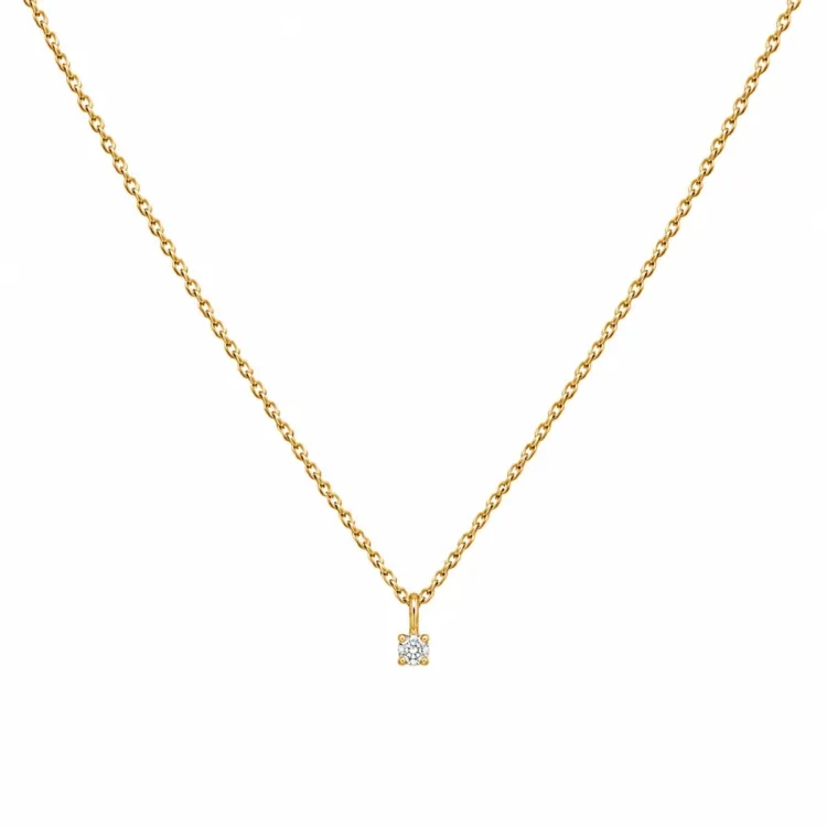 lab grown diamant ketting met hanger in verguld sterlingzilver