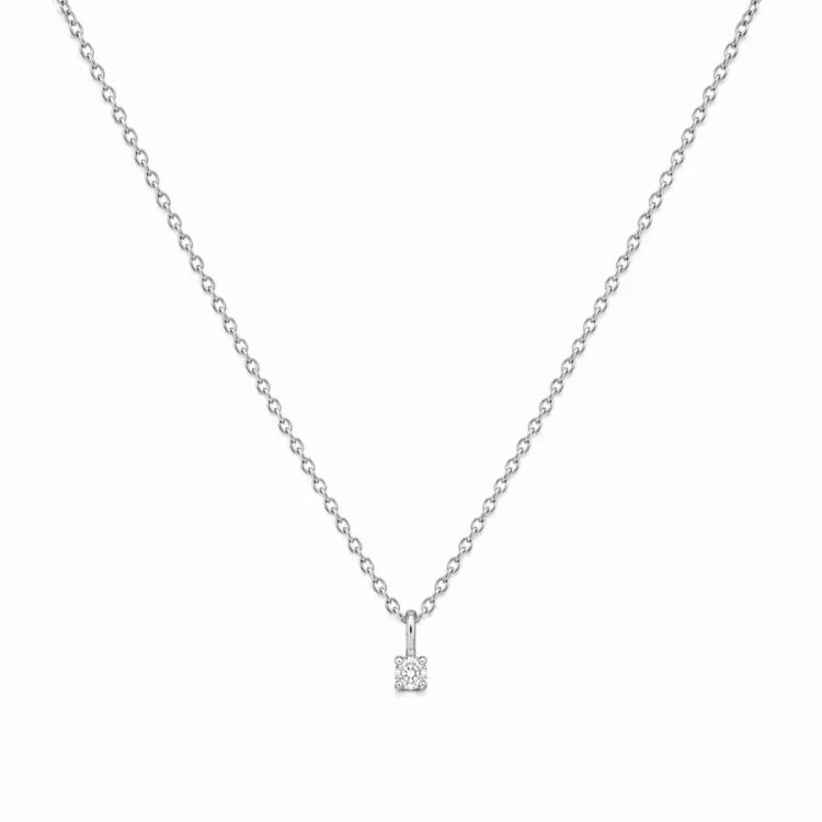 lab grown diamant hanger met ketting in 925 caraat zilver 0,062 ct