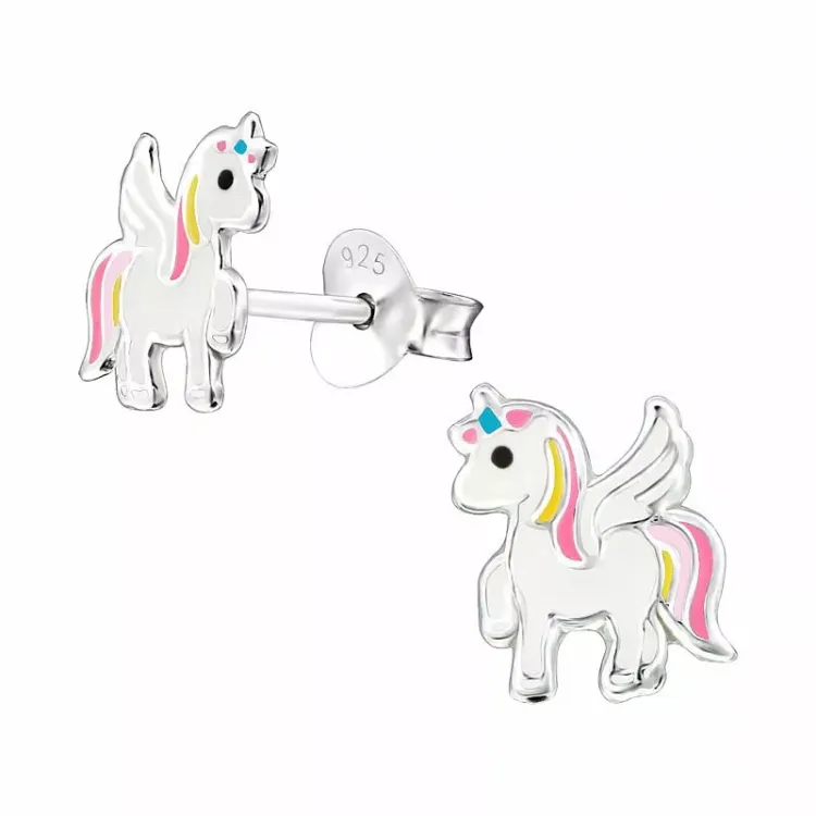 eenhoorn oorbellen in zilver - Little Ones