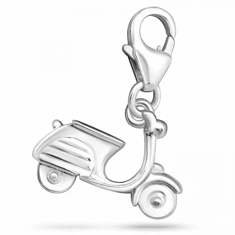 motorfiets bedeltje in zilver