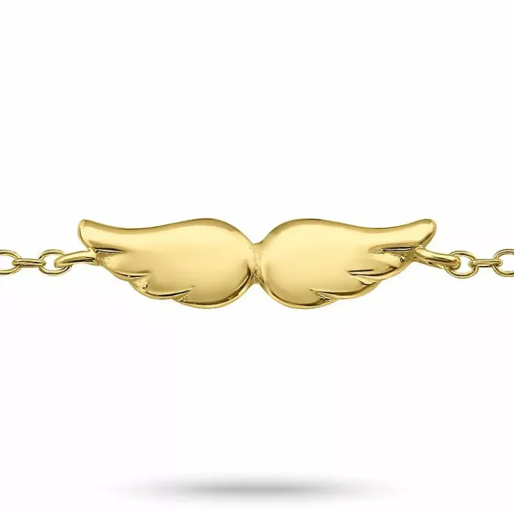 vleugel armband in verguld sterlingzilver met hanger in verguld sterlingzilver