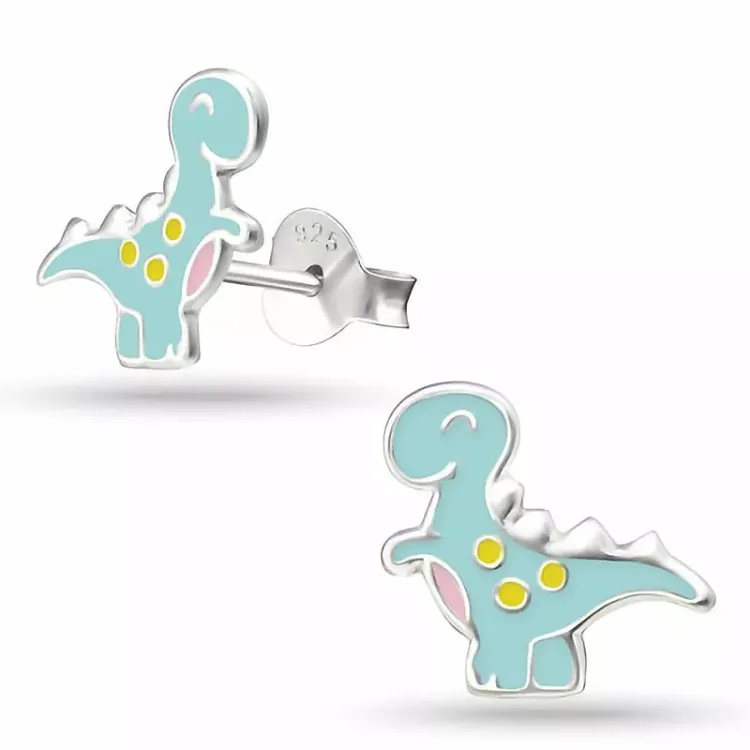 dinosaurus oorsteker in zilver - Little Ones