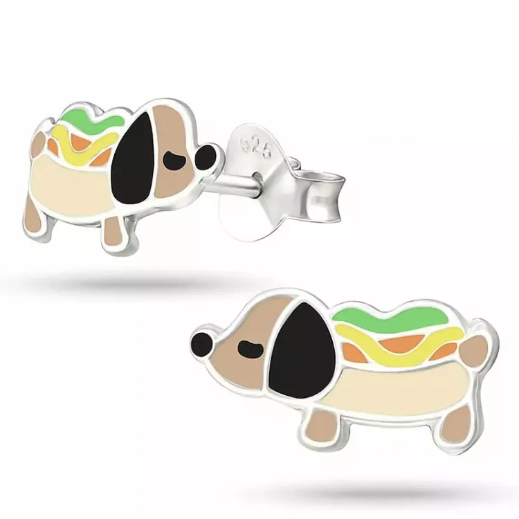 hotdog oorbellen in zilver - Little Ones