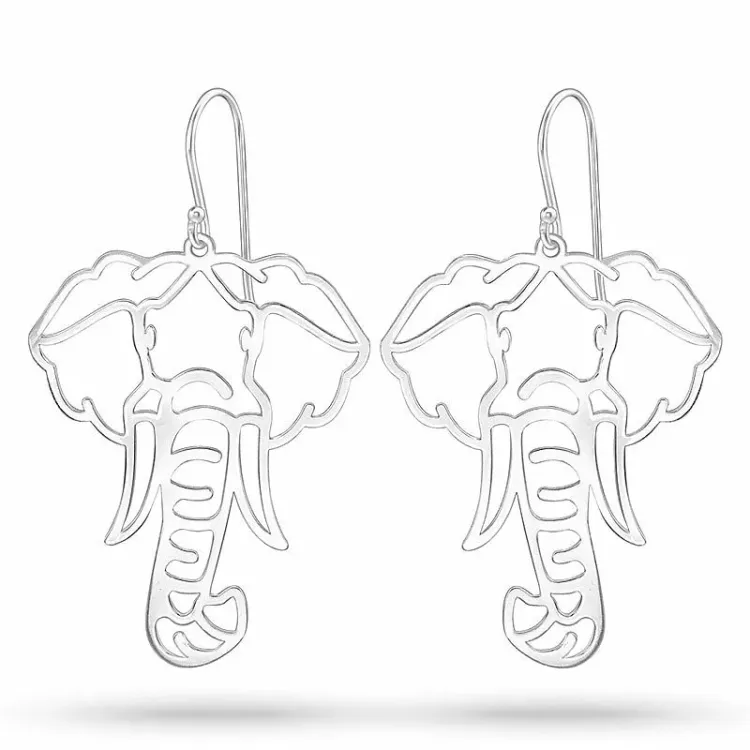 lange olifant oorbellen in zilver - Little Ones