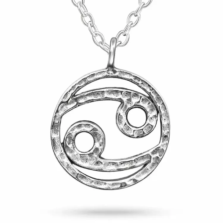 Sterrenbeeld kreeft ketting in zilver met hanger in zilver