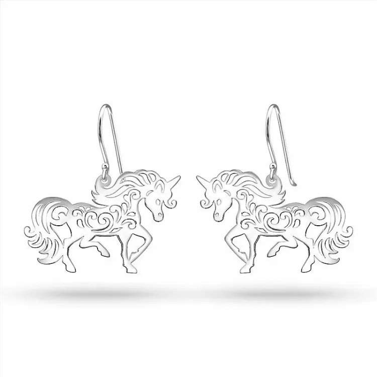 eenhoorn oorbellen in zilver - Little Ones