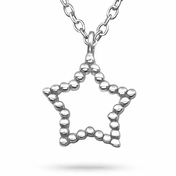 Ster ketting in zilver met hanger in zilver