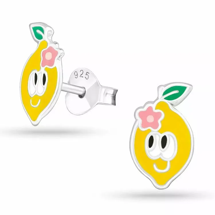 emaille oorbellen voor kinderen in zilver - Little Ones