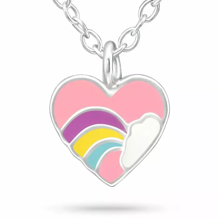 hart ketting in zilver met hanger in zilver - Little Ones