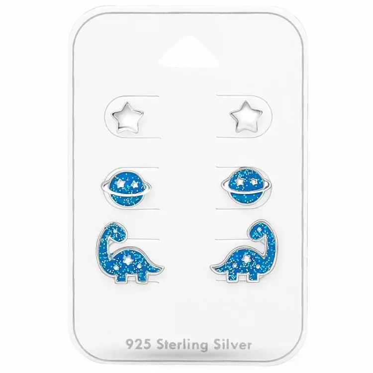 Maan en ster oorbellen voor kinderen in zilver