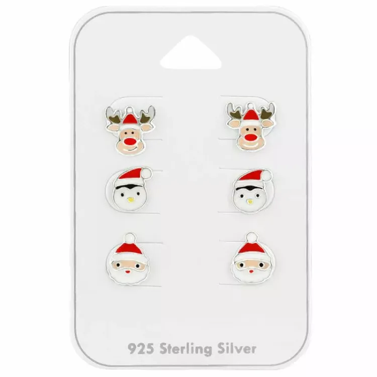 kerstmis oorsteker in zilver - Little Ones