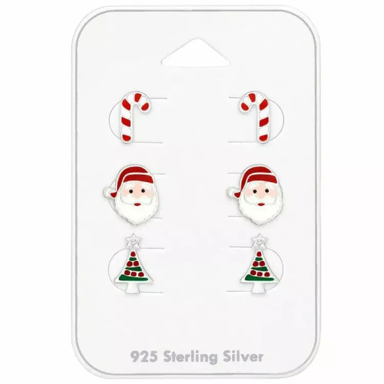 kerstmis oorsteker in zilver - Little Ones