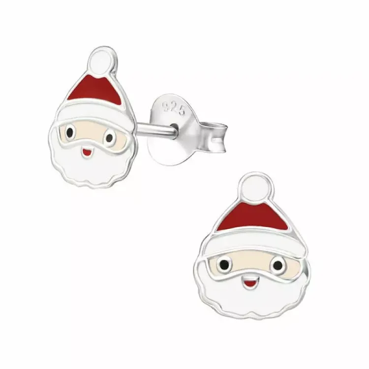 kerstman oorsteker in zilver - Little Ones