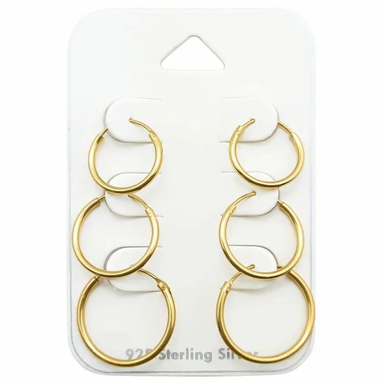 12 x 14 x 16 mm creool in verguld zilver