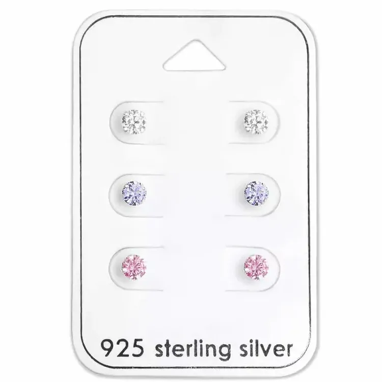 4 mm zirkoon oorsteker in zilver