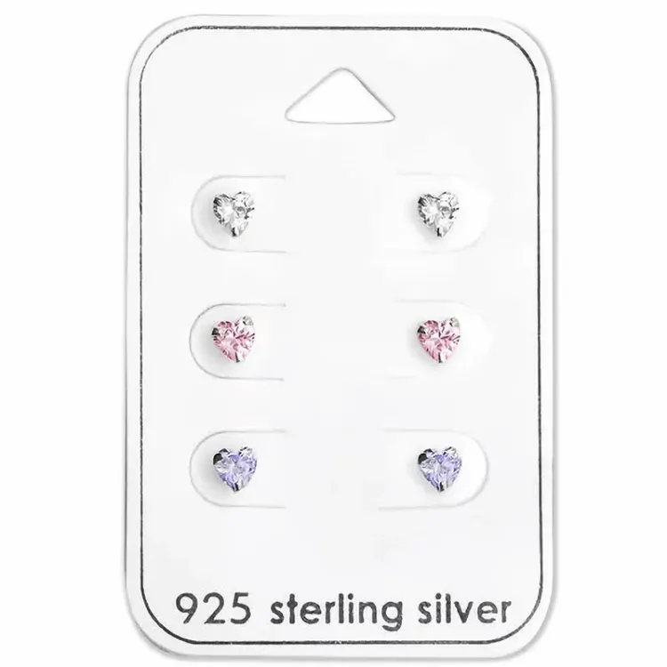 4 mm hart zirkoon oorsteker in zilver - Little Ones