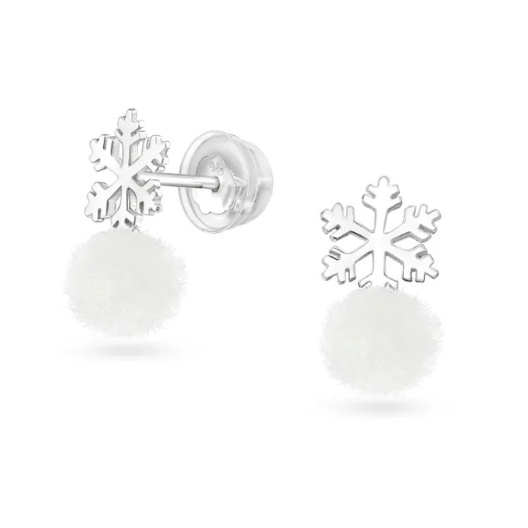 lange sneeuwvlokken oorbellen in zilver - Little Ones